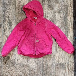 Carhartt Little Girls' Redwood Jacket Sherpa Lined, Pink Peacock, Small (7/8)